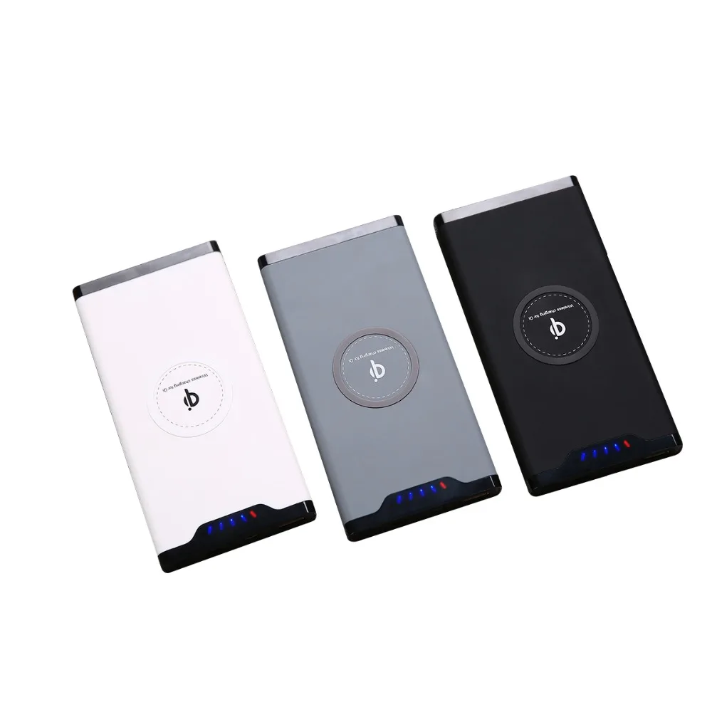 

2019 10000mAh QI Wireless Charger Power Bank For iPhone Samsung Powerbank Type C USB Charger Wireless External Battery Pack Bank