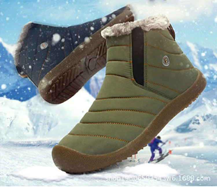 

Women Plus Size Ankle Snow Boots Warm Winter Casual Sewing Platform Waterproof Shoes Flat Shoes Faux Fur Short Boot