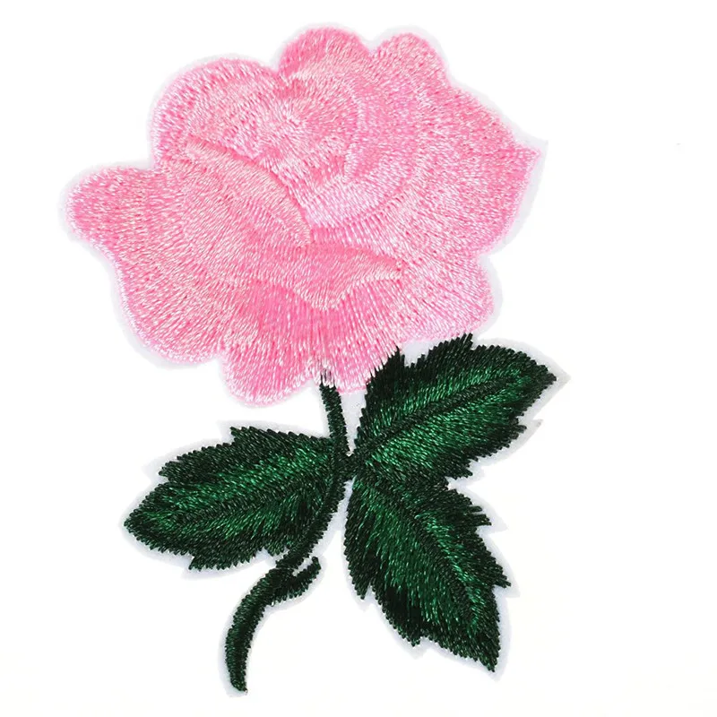 

Hot Sale 1Pcs Rose Flower Leaves Patches Embroidery Sew On Applique Patch Craft Sewing Repair Clothes Cap Hat Shoes Bag Decors