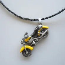 Мотоциклетный Спиннер со стразами металлический Шарм Подвеска Кожаный Галстук для шеи