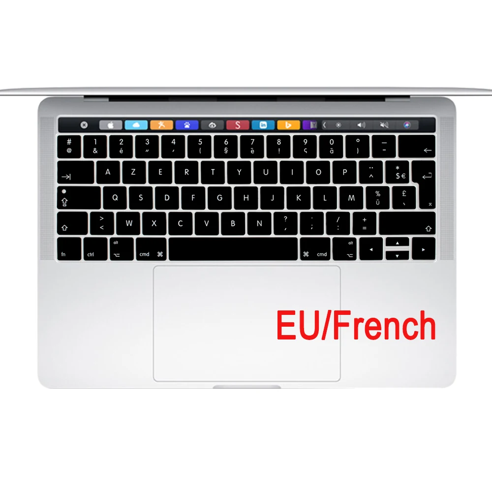 

French Layout Keyboard Cover Silicone cover For 2018 Newest Macbook Pro 13 Touch bar A1706 A1989 & A1990 A1707 Pro 15 inch