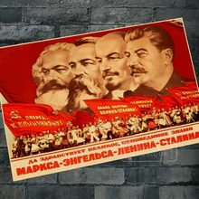 Mural clásico comunista USSR Lenin Marx Russia cccp USSR, póster vintage de pintura, regalo de decoración de Bar