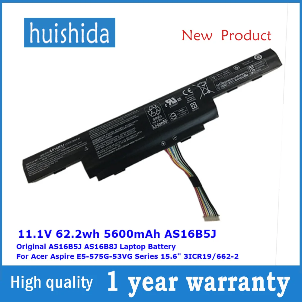 11 1V 62.2wh AS16B5J новый оригинальный аккумулятор для ноутбука Acer Aspire E5-575G-53VG 3ICR19/662-2 5600mAh