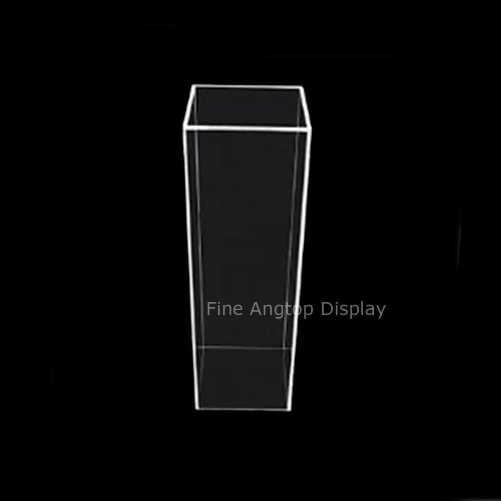 Small 5 Sided Acrylic Pedestal Stand Column Pillar Jewelry Display Box
