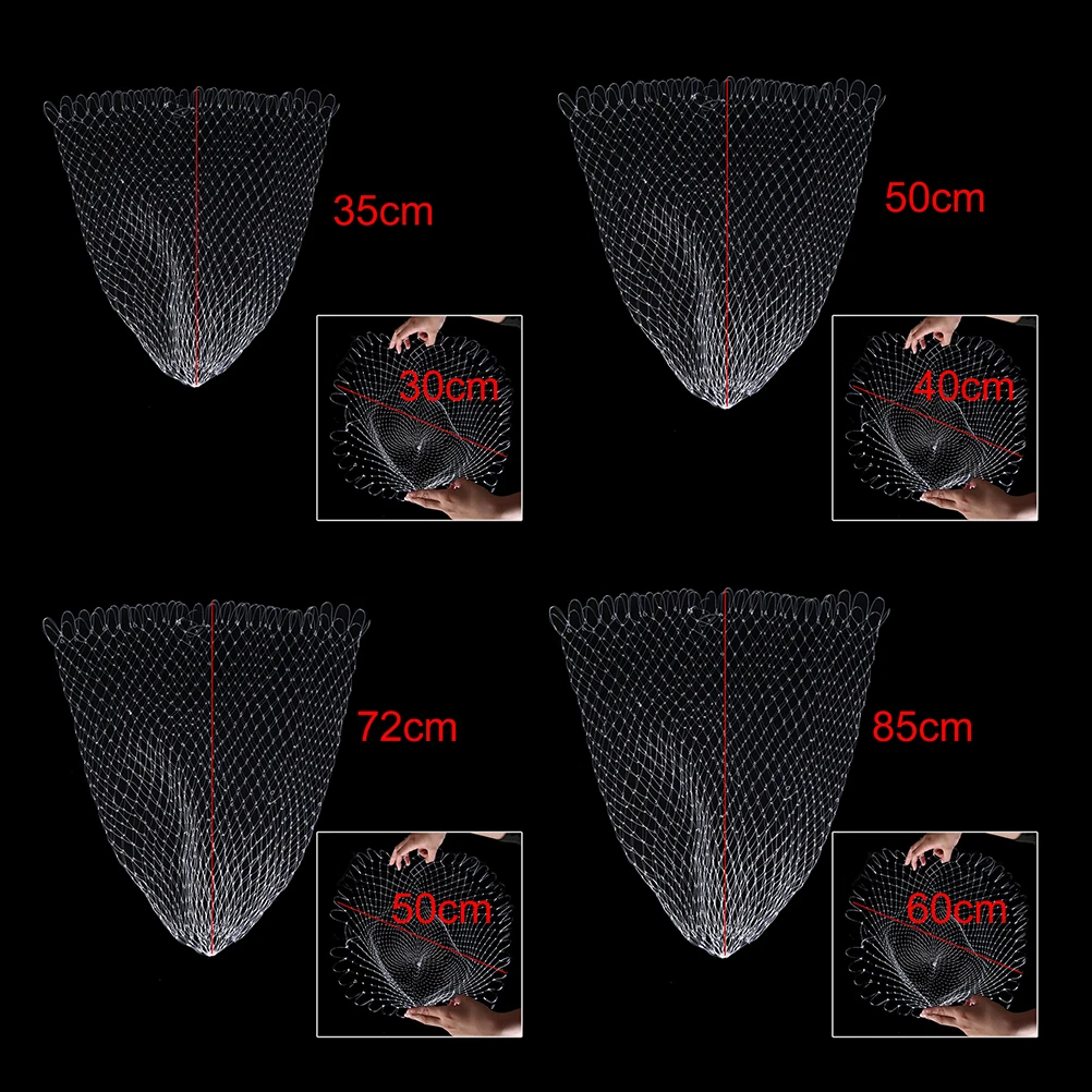 30/40/50/60cm Portable Fishing Net Nylon Net Mesh Hole Net Collapsible Hole Fishing Tools Small