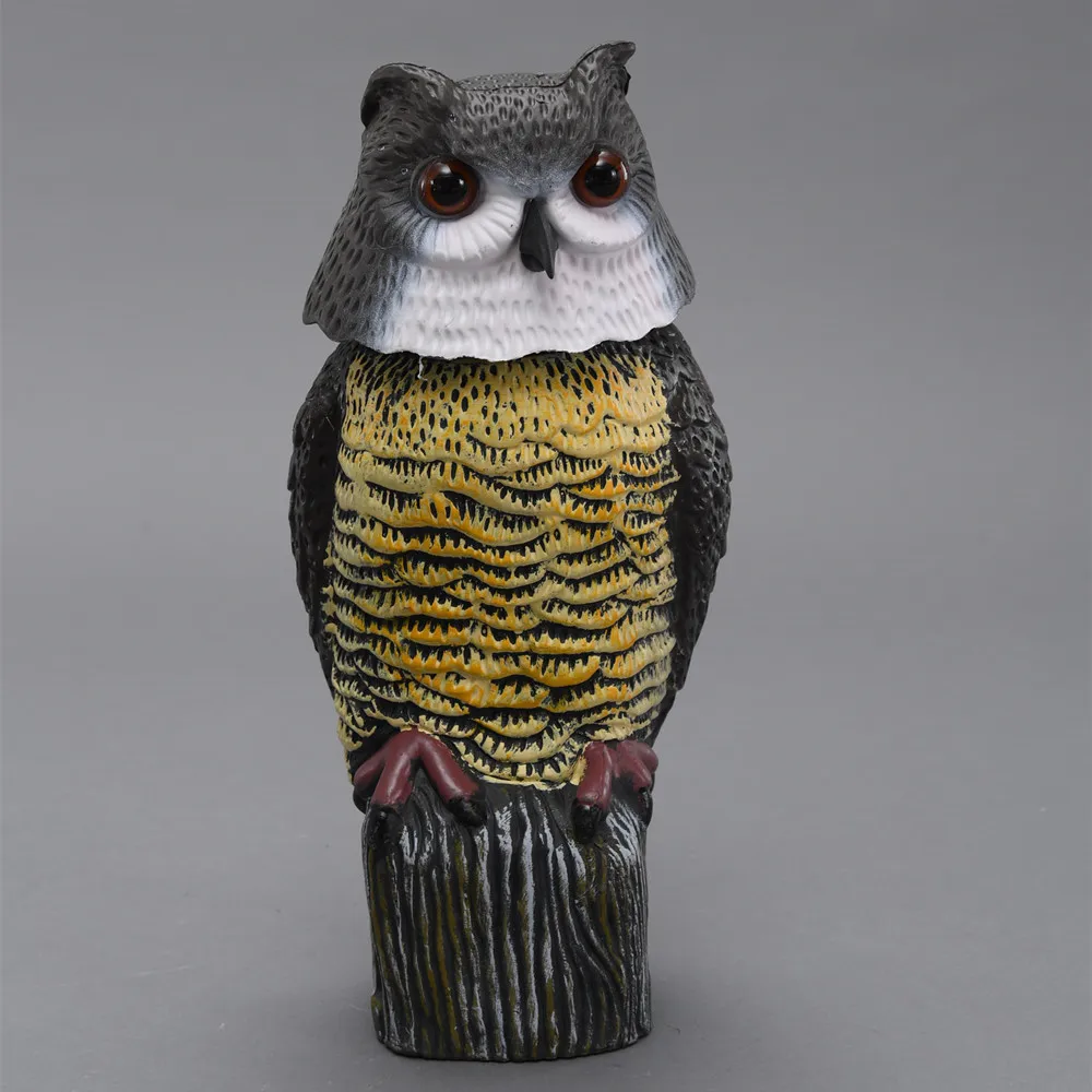

ZILIN Rotating Head Owl Decoy Scarecrow Garden Defence Plastic Owl Decoy 17*17*38cm