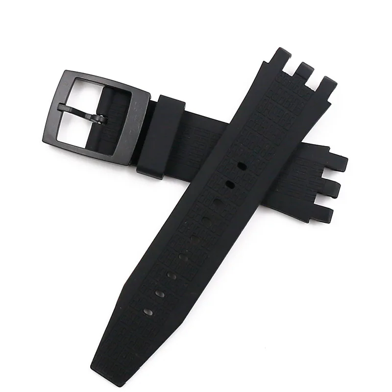Pin buckle silicone strap men's watch accessories for Swatch VGK403 SVGK406SVGK409 402 waterproof bracelet female watch band