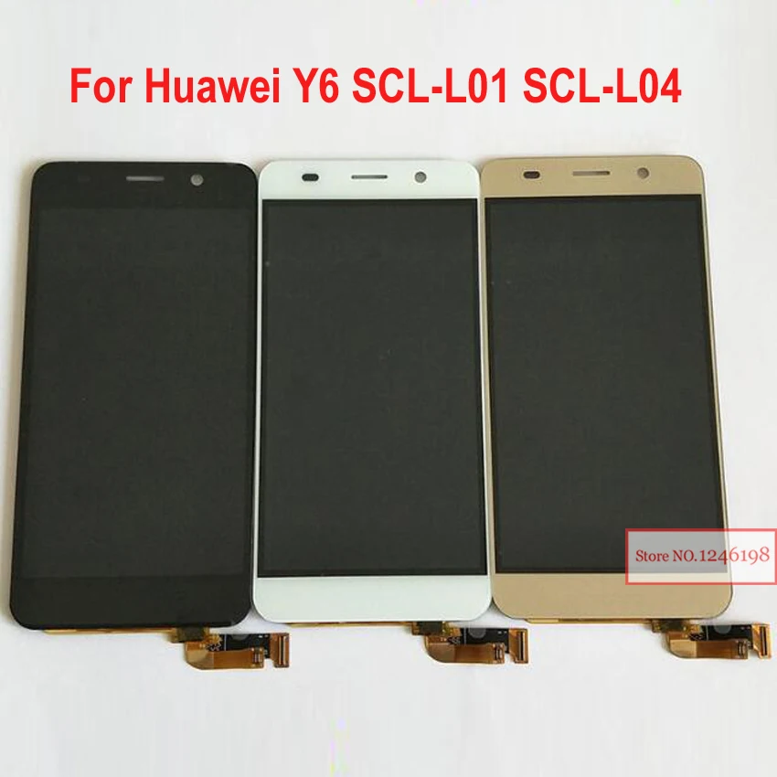 Black White Gold Full LCD Display Touch Screen Digitizer Assembly For Huawei Honor 4A Y6 SCL