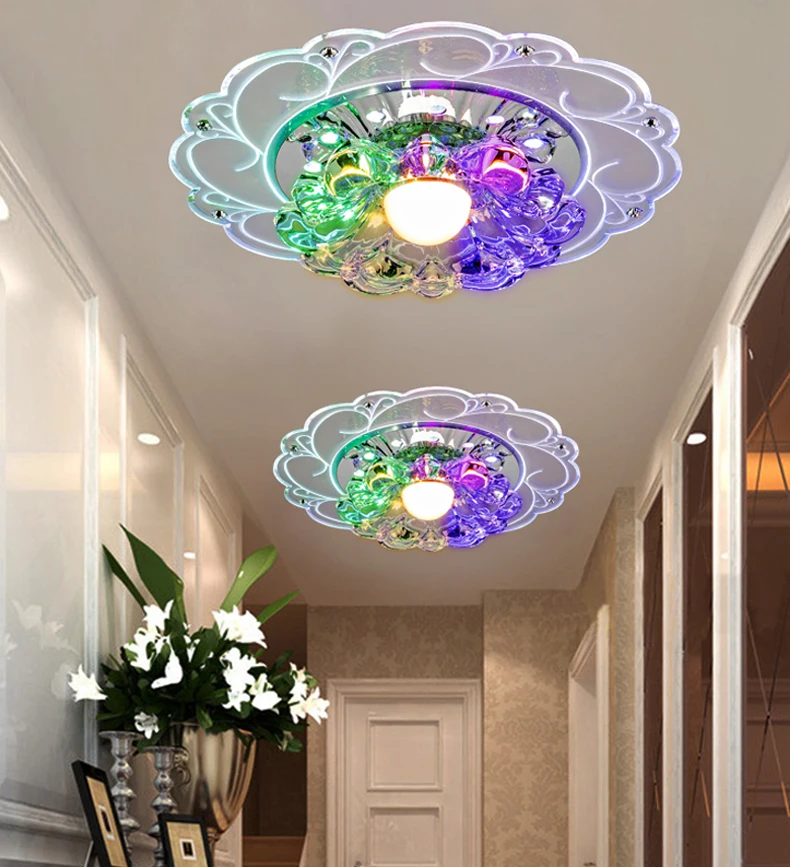 

Colorful Crystal ceiling lights for porch aisle Surface Mount porch light lmaps Corridor lamp Entrance Hallway Sconce lighting