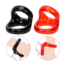 Silicone Masculino Chastity Dispositivo Penis Rings Atraso Anéis Penianos Ejaculação Adulto Jogos Sex Toys Para Homens Produtos Eróticos Adultos Do Sexo(China)