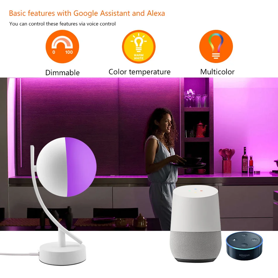 BB динамик ночник настольная лампа смарт Wifi Led Настольная 220 В/перезаряжаемая/с