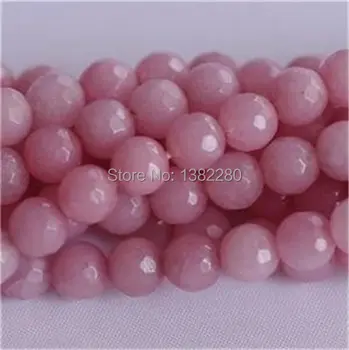 

! Wholesale fashion, 8mm Faceted Pink Morganite Round Loose Beads 15" 2pc/lot fashion jewelry JT5297