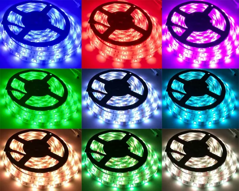 Wifi sem Fio Conjunto de Cozinha Controlador 5050 Rgb Wifi Led Strip Lâmpada Luz 15 m à Prova d' Água ip Neon Fita Fita Diodo 12 v Adaptador 11 diod ribbon