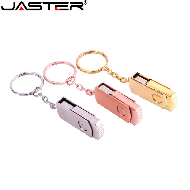 JASTER новый USB флэш накопитель из нержавеющей стали 128 ГБ вращение Usb флешка 64 32 16 8