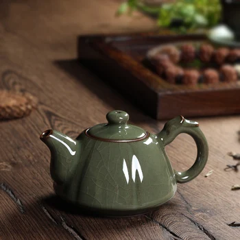 

WIZAMONY New Hot Sale Longquan Celadon 190ml Zisha Ceramics Arts Handmade Teapot Porcelain yixing Clay Imitated Antique Teapot
