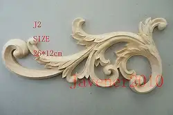 J2-26x12 см Деревянные Резные углу накладка аппликация Неокрашенный Рамки дверь наклейка рабочих плотник украшения