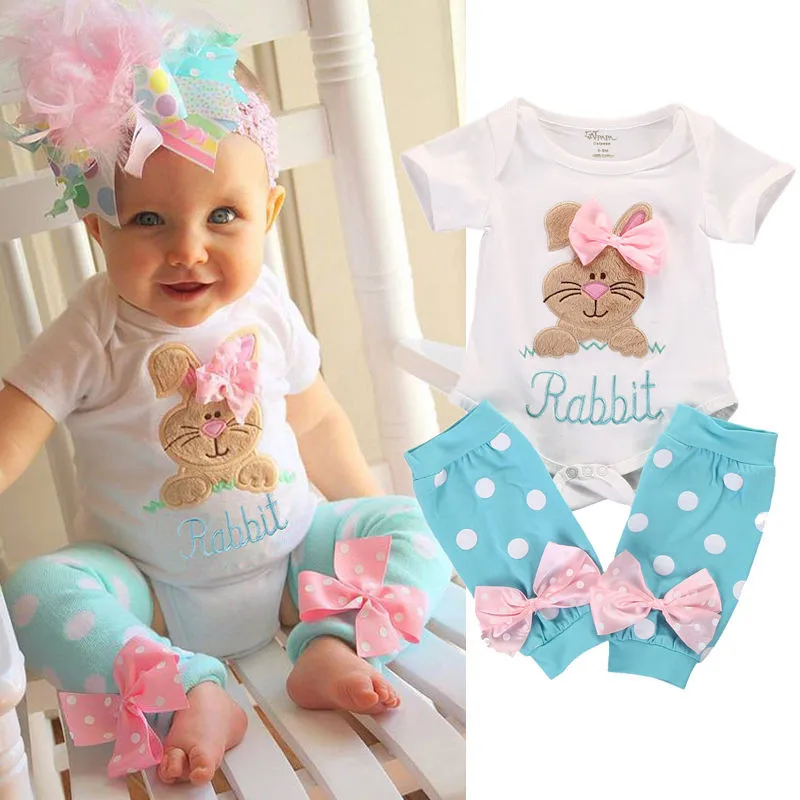 

2pcs Clothes Set Newborn Infants Kid Baby Girls T-shirt Tops+Cute Dot Leg Warmer Outfits Set Clothes