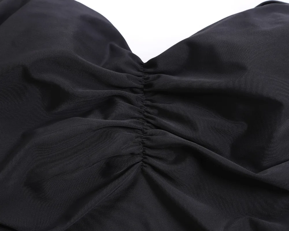 Black-Solid-Ruched-2pcs-Tankini-Skirted-Swimsuit-LC410023-2-9