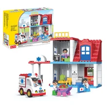120/76 шт. больницы тема большой кирпич Duplo строительные блоки Развивающие игрушки DIY детские игрушки строительный набор кирпичная