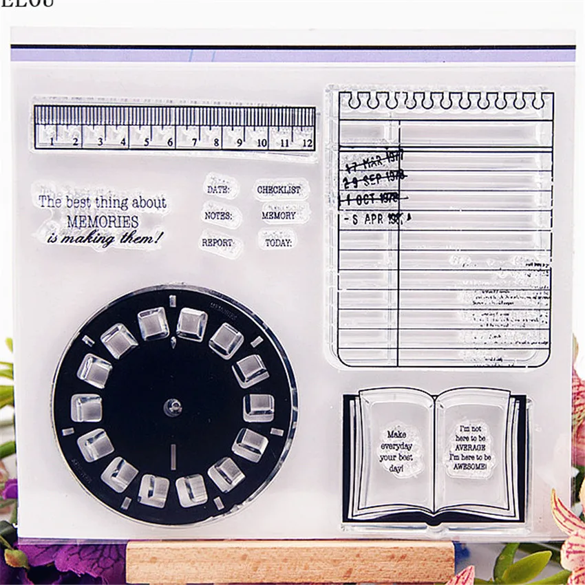 

PANFELOU ruler notebook Transparent Clear Silicone Stamp/Seal for DIY scrapbooking/photo album Decorative clear stamp sheets