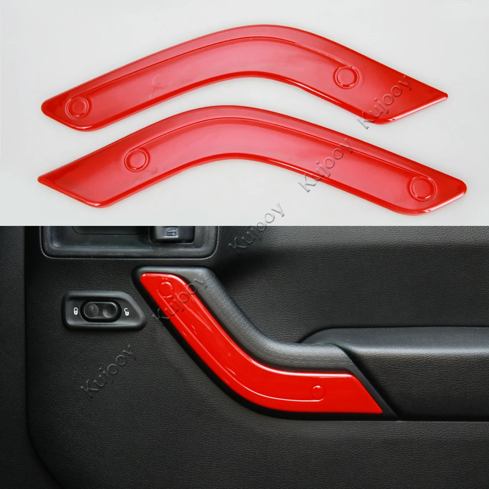 Us 11 41 21 Off 2pcs Black Gold Yellow Orange Blue Abs Car Interior Door Handle Cover Trim Frame For Jeep Wrangler 2011 2016 2 Doors In