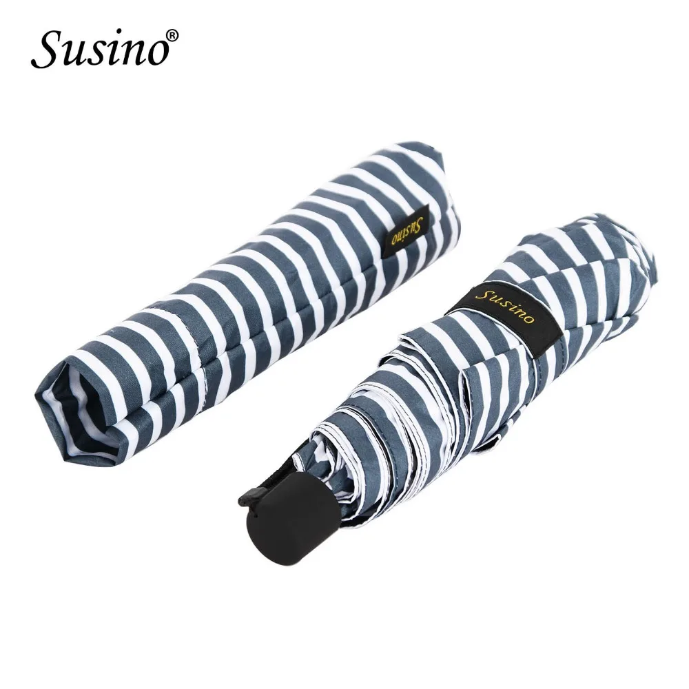 

SUSINO Light Small Mini Umbrella with Cute Case, Anti Ultraviolet Windproof 3 Folding Travel Pocket Umbrella