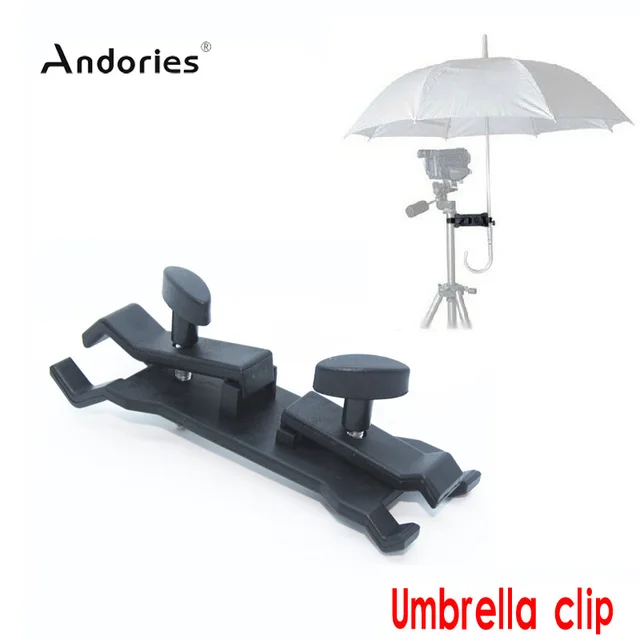 Us 10 9 Outdoor Umbrella Holder Clip Clamp Bracket Support For Tripod Photography Studio Lighting Light Stand Black In Photo