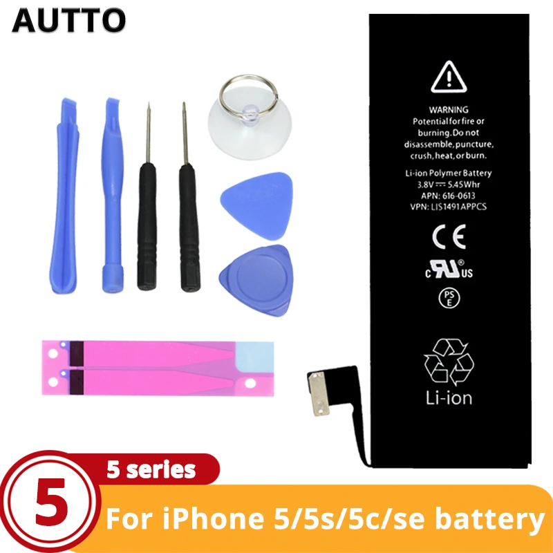 

High Quality Mobile phone battery for iPhone 5 5s 5c se Replacement Batteries Real Capacity100% test+ Free Tools gift