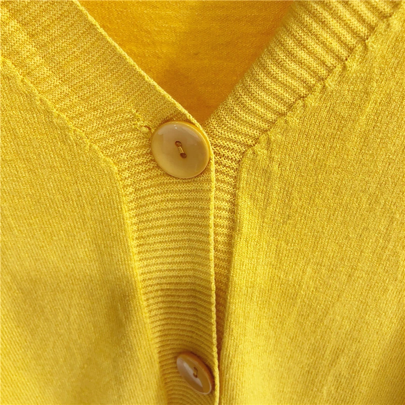 Fashion Cardigan Sweater Women Casual Button Ribbed Edge Short Long Sleeve Top 2018 Autumn Style Solid Color Female Knittear Fashion Cardigan Sweater Women Casual Button Ribbed Edge Short Long Sleeve Top 2018 Autumn Style Solid Color Female Knittear