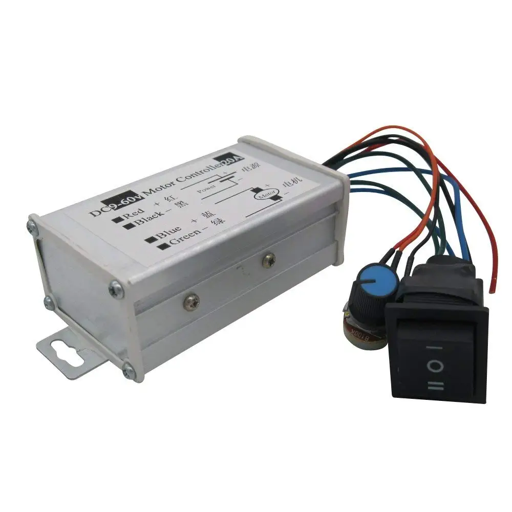 

Taiss/DC Motor Speed Controller, Motor Driver Speed Control Board 9V-60V 20A 1200W High Power PWM DC 12V 24V 36V 48V 60V DH20AZF
