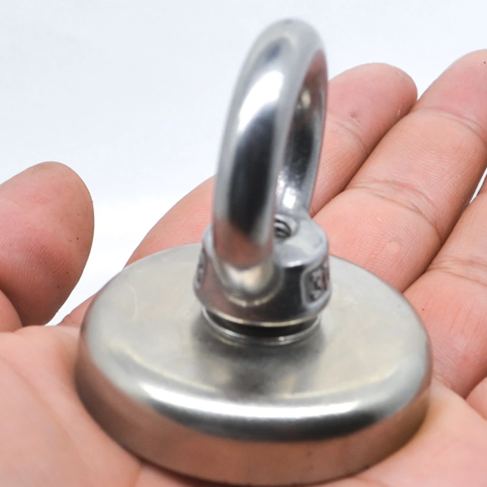 

1pcs D32-D48 Strong Powerful Neodymium Magnet Hook Salvage Magnet River Fishing Equipments Holder Pulling Mounting Pot with Ring
