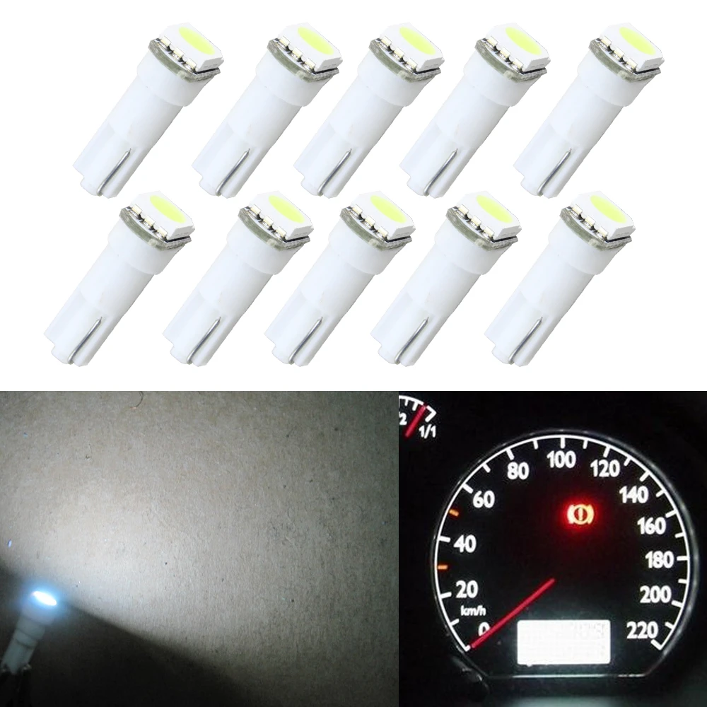 10 adet beyaz t5 37 74 gosterge paneli led isik gostergesi kume dashboard lamba kama ampuller 12v yedek ampul araba stryling led instrument car dashboard gaugest5 10pcs aliexpress
