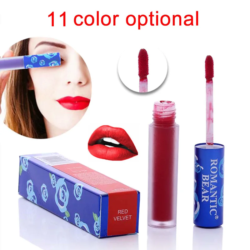 ROMANTIC BEAR Matte Lipstick Batom Lips Makeup Rouge Waterproof Liquid Lip Gloss Hot Mdf | Красота и здоровье