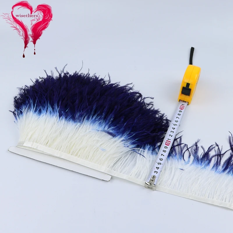 6 white and navy blue ostrich trims 5
