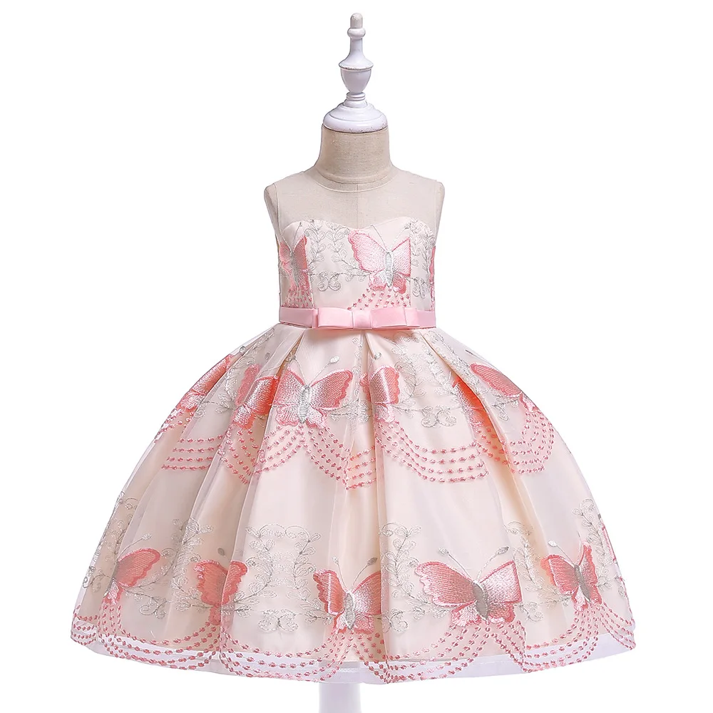 

Baby Girl Butterfly Embroidery Princess Dress Kids Birthday Party Costumes Dress for Girl Children's Wedding Dresses Clothes