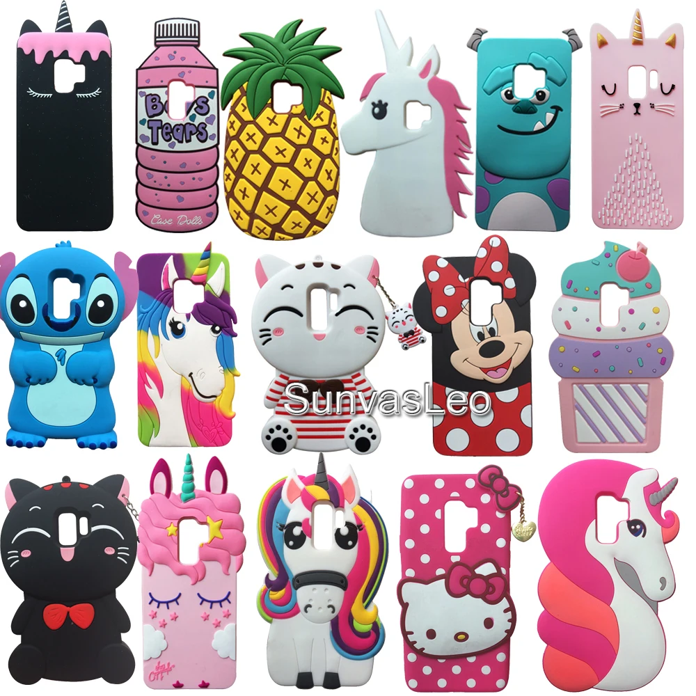 

For Samsung S9 S9+ Case 3D Cartoon Cute Animal Unicorn Soft Silicone Case Phone Cover For Samsung Galaxy S9 / S9Plus Phone Cases