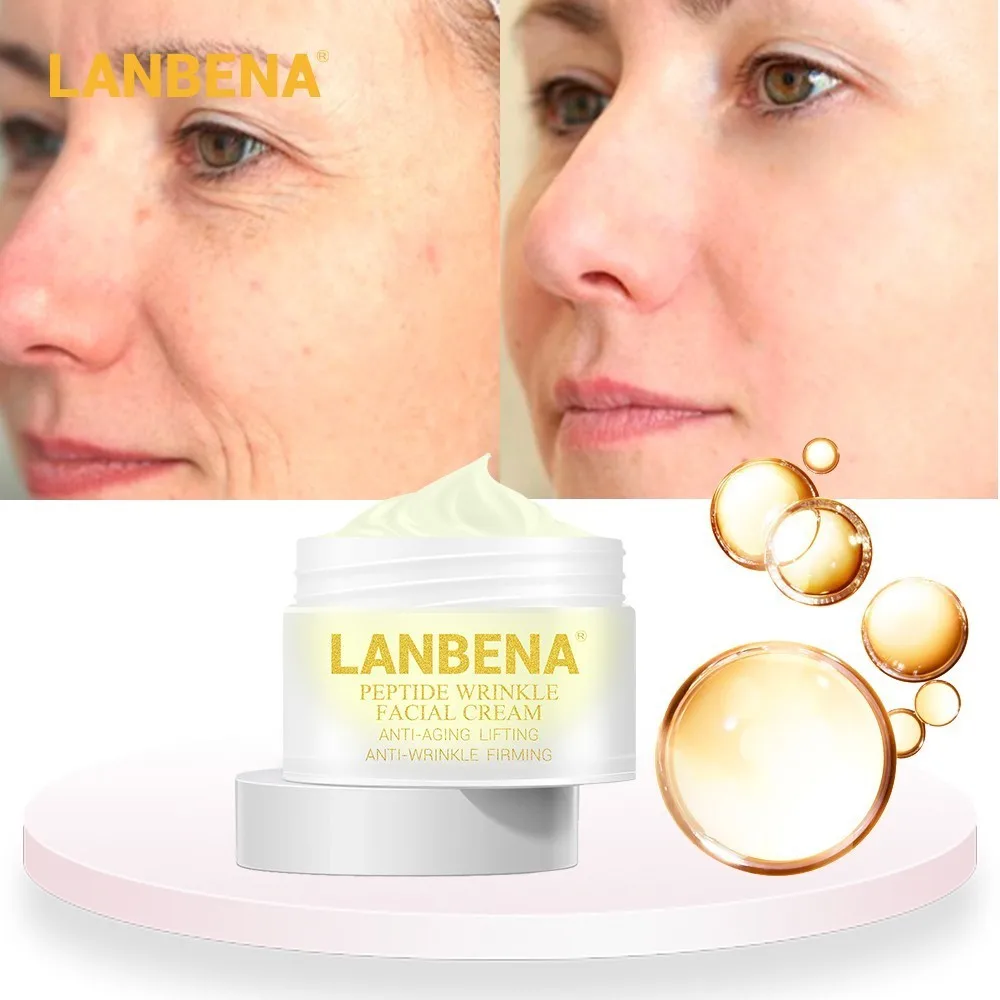 LANBENA Peptide Anti Wrinkle Facial Cream Anti Aging Skin Whitening Lifting Firming Acne Treatment Hyaluronic Acid 3