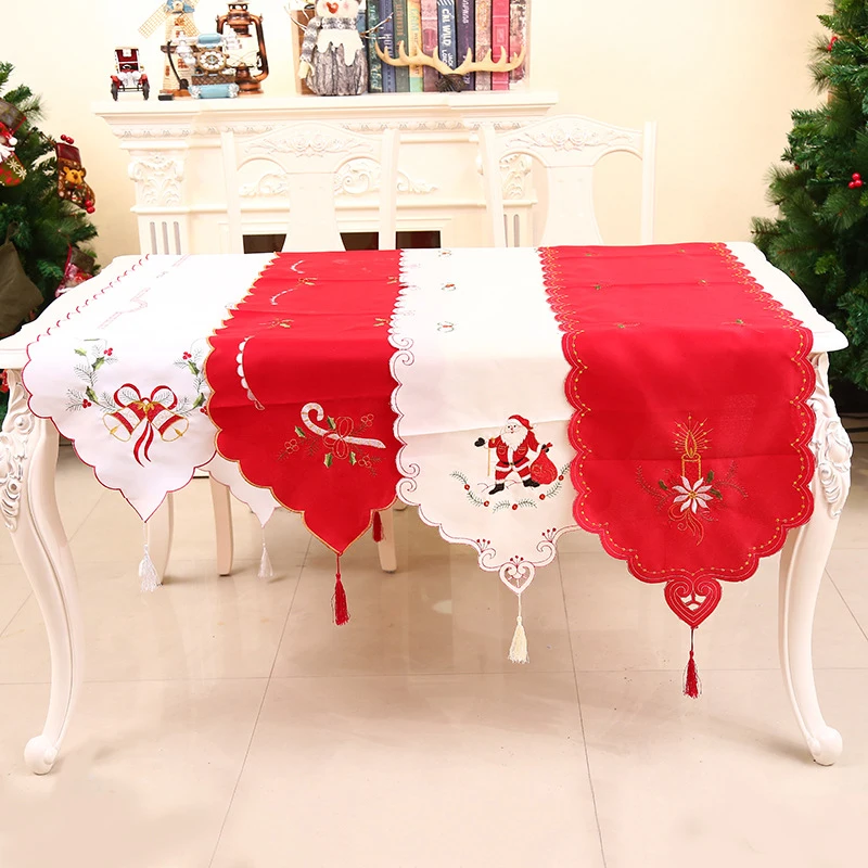 Рождественские украшения для домашняя скатерть Настольная дорожка коврик Снеговик Санта Клаус обеденный декоративная столовая посуда Год Вечерние