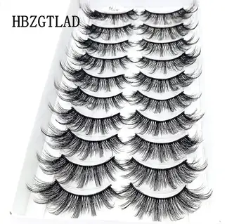 

HBZGTLAD 10 pairs 100% mink eyelashes natural 3d mink lashes beauty essentials 3d false lashes false eyelashes full strip lashes