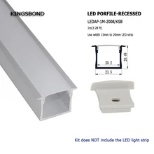 10 шт.* 1 м алюминиевый светодиодный алюминиевый профиль канала освещения для 20 мм печатной платы светодиодный полосы светодиодный бар свет