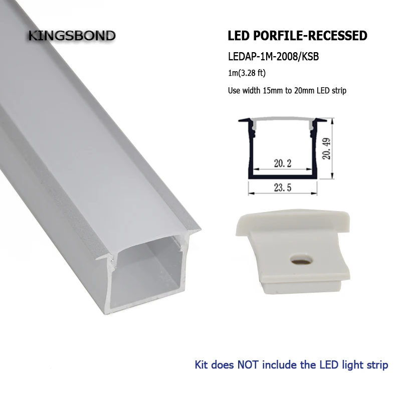 

10PCS*1M aluminum LED profile aluminum channel lighting for 20mm PCB board led strip led bar light