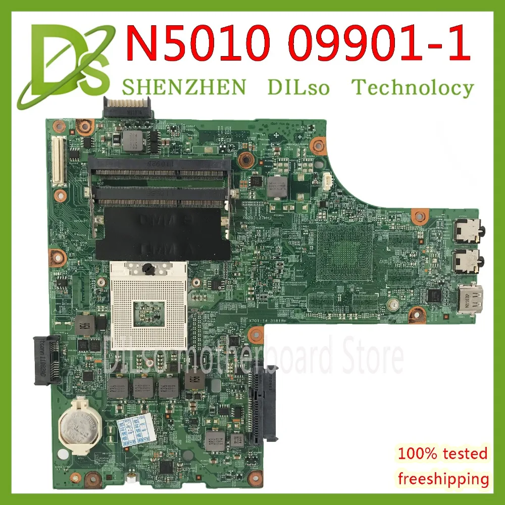 Kefu 09909-1 для DELL inspiron N5010 CN-0VX53T 0 V X 53 T VX53T 09909-1 48.4HH01.011 HM57 без GPU в исходном Тесты материнская плата