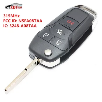 

KEYECU Replacement Smart Remote Flip Key Keyless Entry Fob 4Button 315MHz For Ford Fusion 2013-2015 164-R7986 FCC ID: N5F-A08TAA
