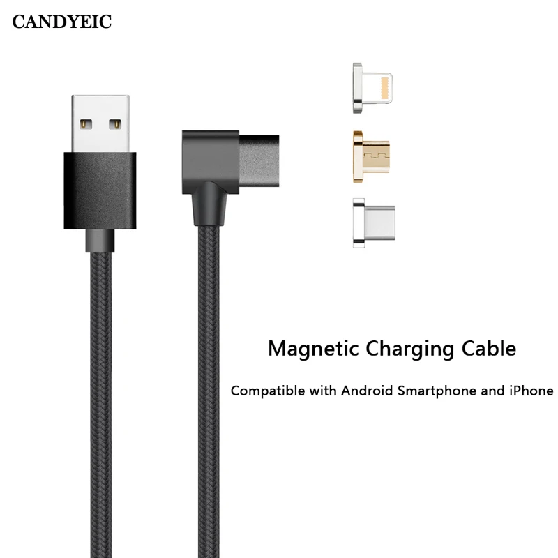 CANDYEIC Магнитная Зарядное устройство кабель для iPhone huawei Micro USB TYPE C Xiaomi samsung LG мото Honor
