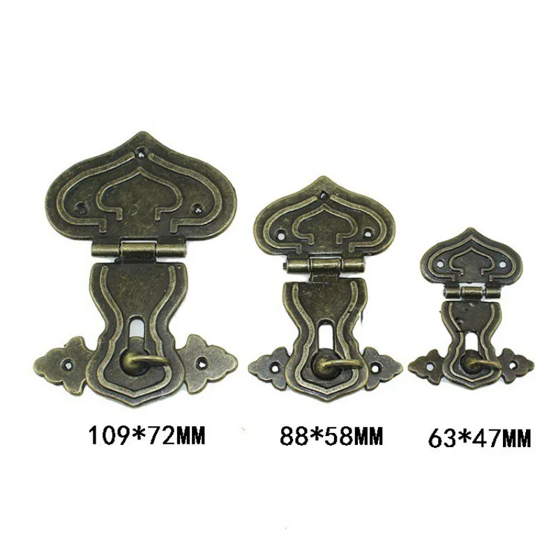 

Bronze Retro Jewelry Box Catches Lock Antique Wooden Case Box Hasp Buckles Hardware Accessories