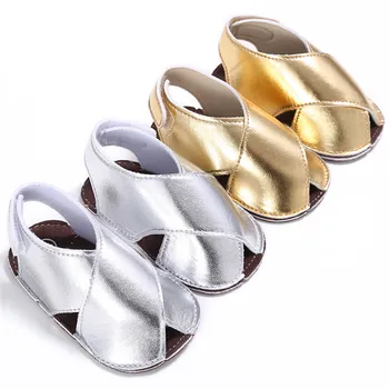 

Baby Summer Shoes Golden & Silver Color Infant Baby Sandals Slippers Toddler baby Newborn moccasins