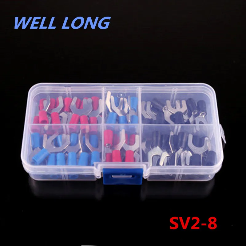 

SV2-8 Fork Spade Y-type U-type Wire Crimp pressed terminals Cable Wire Connector Kit.