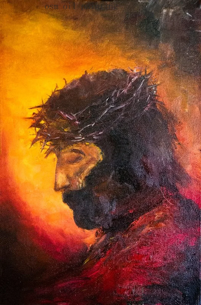 

Top Skill Handmade Modern Abstract Jesus Christ Palette Knife Portrait Oil Painting on Canvas Wall Artwork Hang Pictures Decor