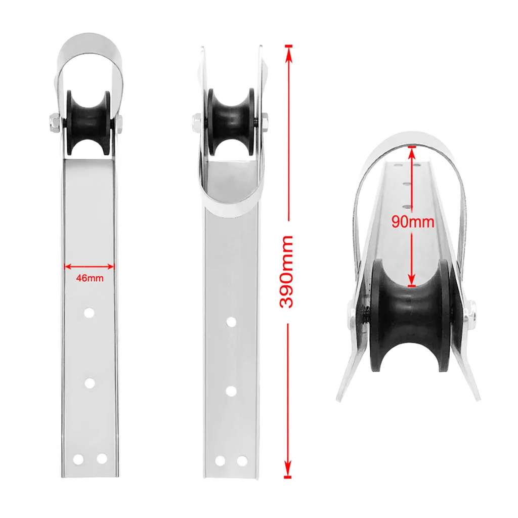 Universal Stainless Steel Boat Bow Anchor Roller Bracket 390mm Marine Yacht for Kayak Canoe Boat Replacement Accessories