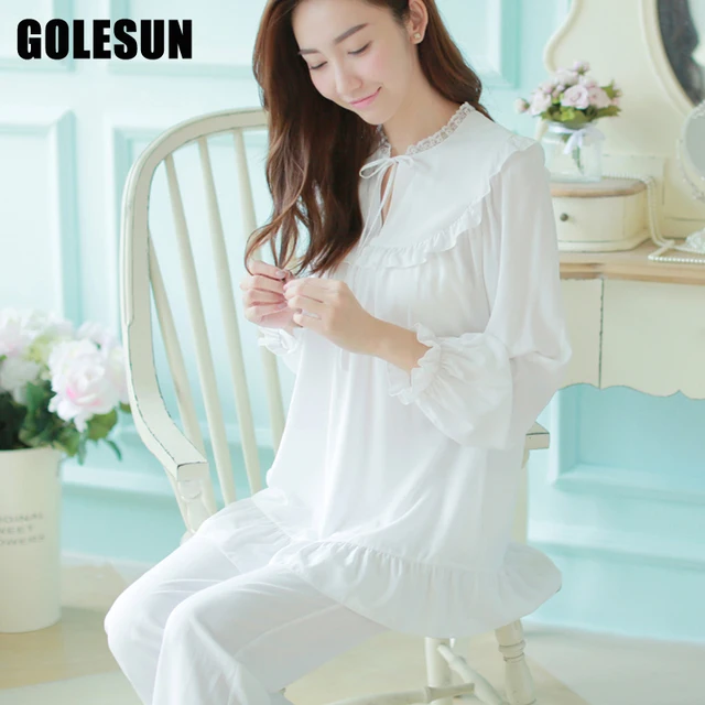 women vintage lovely princess sleepwear royal sleepwear lounge night
